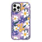 For iPhone 12 Pro Max Simple Illustration Pattern Full Coverage Phone Case(Fresh Flower A)