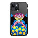 For iPhone 13 mini Simple Illustration Pattern Full Coverage Phone Case(Personality Girl A)