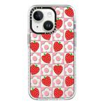 For iPhone 13 mini Simple Illustration Pattern Full Coverage Phone Case(Love Strawberry Flower)