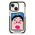For iPhone 13 mini Simple Illustration Pattern Full Coverage Phone Case(Cool Couple A)