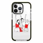 For iPhone 13 Pro Max Simple Illustration Pattern Full Coverage Phone Case(Happy Friend B)