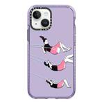 For iPhone 14 Simple Illustration Pattern Full Coverage Phone Case(Happy Friend C)