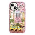 For iPhone 14 Plus Simple Illustration Pattern Full Coverage Phone Case(Spring Scene C)