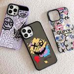 For iPhone 14 Plus Simple Illustration Pattern Full Coverage Phone Case(Cool Couple A)