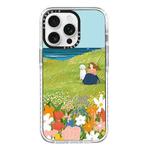 For iPhone 14 Pro Simple Illustration Pattern Full Coverage Phone Case(Spring Scene D)