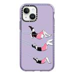 For iPhone 15 Simple Illustration Pattern Full Coverage Phone Case(Happy Friend C)