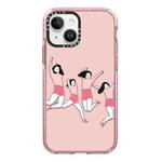 For iPhone 15 Plus Simple Illustration Pattern Full Coverage Phone Case(Happy Friend A)