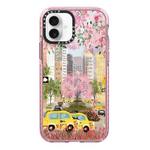 For iPhone 16 Simple Illustration Pattern Full Coverage Phone Case(Spring Scene C)