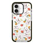 For iPhone 16 Simple Illustration Pattern Full Coverage Phone Case(Lucky Cat A)