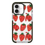 For iPhone 16 Simple Illustration Pattern Full Coverage Phone Case(Strawberry Dog)