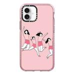 For iPhone 16 Plus Simple Illustration Pattern Full Coverage Phone Case(Happy Friend A)