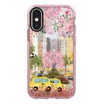 For iPhone X / XS Simple Illustration Pattern Full Coverage Phone Case(Spring Scene C)