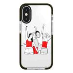 For iPhone X / XS Simple Illustration Pattern Full Coverage Phone Case(Happy Friend B)