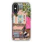 For iPhone X / XS Simple Illustration Pattern Full Coverage Phone Case(Spring Scene E)