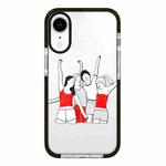 For iPhone XR Simple Illustration Pattern Full Coverage Phone Case(Happy Friend B)