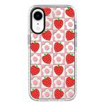 For iPhone XR Simple Illustration Pattern Full Coverage Phone Case(Love Strawberry Flower)