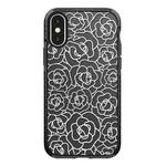 For iPhone XS Max Simple Illustration Pattern Full Coverage Phone Case(Camellia B)