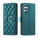 For Samsung Galaxy A25 5G Ring Buckle Rhombic Leather Phone Case(Green)