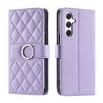 For Samsung Galaxy A25 5G Ring Buckle Rhombic Leather Phone Case(Purple)