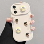 For iPhone X / XS Briquettes Sliding Camshield 3D Coffee TPU Phone Case(Beige White)