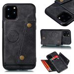 For iPhone 12 mini Leather Protective Case with Holder & Card Slots(Black)