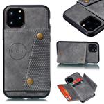 For iPhone 12 / 12 Pro Leather Protective Case with Holder & Card Slots(Grey)
