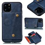 For iPhone 12 Pro Max Leather Protective Case with Holder & Card Slots(Blue)