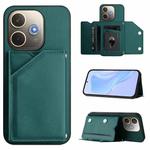 For OPPO A5 Energy / A5 Pro 5G Global Skin Feel Four Card Slots Phone Case with Wrist Strap(Green)