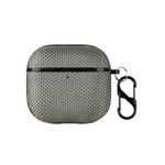 For AirPods 4 Nylon Waterproof Wireless Earphone Case with Hook(Grey)