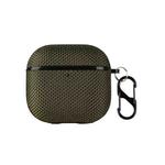 For AirPods 4 Nylon Waterproof Wireless Earphone Case with Hook(Army Green)