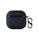 For AirPods 4 Nylon Waterproof Wireless Earphone Case with Hook(Dark Blue)