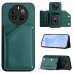 For Realme 12 Pro+ / 12 Pro Skin Feel Four Card Slots Phone Case with Wrist Strap(Green)