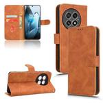 For OnePlus 13 Skin Feel Magnetic Flip Leather Phone Case(Brown)