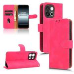 For OnePlus 13T Skin Feel Magnetic Flip Leather Phone Case(Rose Red)