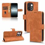 For OnePlus 13T Skin Feel Magnetic Flip Leather Phone Case(Brown)