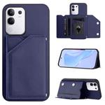 For vivo Y29 4G / T4x / Y300t Skin Feel Four Card Slots Phone Case with Wrist Strap(Blue)