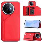 For vivo Y39 5G / Y300i Skin Feel Four Card Slots Phone Case with Wrist Strap(Red)