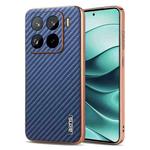 For Xiaomi 15 Pro AZNS Electroplated Edge Carbon Fiber Texture Phone Case(Blue)