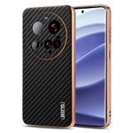 For Xiaomi 15 Ultra AZNS Electroplated Edge Carbon Fiber Texture Phone Case(Black)