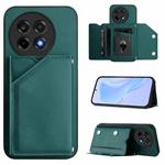 For OnePlus Ace 5 / Ace 5 Pro Skin Feel Four Card Slots Phone Case with Wrist Strap(Green)