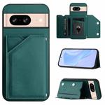 For Google Pixel 8 Skin Feel Four Card Slots Phone Case with Wrist Strap(Green)