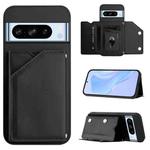 For Google Pixel 8 Pro Skin Feel Four Card Slots Phone Case with Wrist Strap(Black)