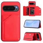 For Google Pixel 10 / 10 Pro Skin Feel Four Card Slots Phone Case with Wrist Strap(Red)