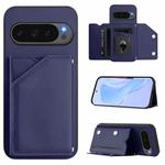 For Google Pixel 10 / 10 Pro Skin Feel Four Card Slots Phone Case with Wrist Strap(Blue)