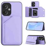 For Redmi 13C 5G / 13R Skin Feel Four Card Slots Phone Case with Wrist Strap(Purple)