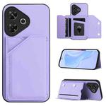 For Redmi Note 13R / Redmi 13 Skin Feel Four Card Slots Phone Case with Wrist Strap(Purple)