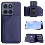 For Motorola Edge 60 Fusion / Edge 60 Skin Feel Four Card Slots Phone Case with Wrist Strap(Blue)