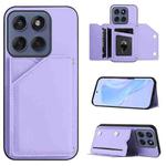 For Motorola Edge 60 Fusion / Edge 60 Skin Feel Four Card Slots Phone Case with Wrist Strap(Purple)