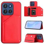 For Motorola Edge 60 Stylus 5G Skin Feel Four Card Slots Phone Case with Wrist Strap(Red)