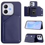 For Honor 400 Lite / X70i Skin Feel Four Card Slots Phone Case with Wrist Strap(Blue)